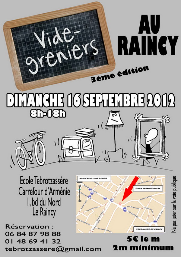 Vide Greniers au Raincy à l'Ecole Tebrotzassere