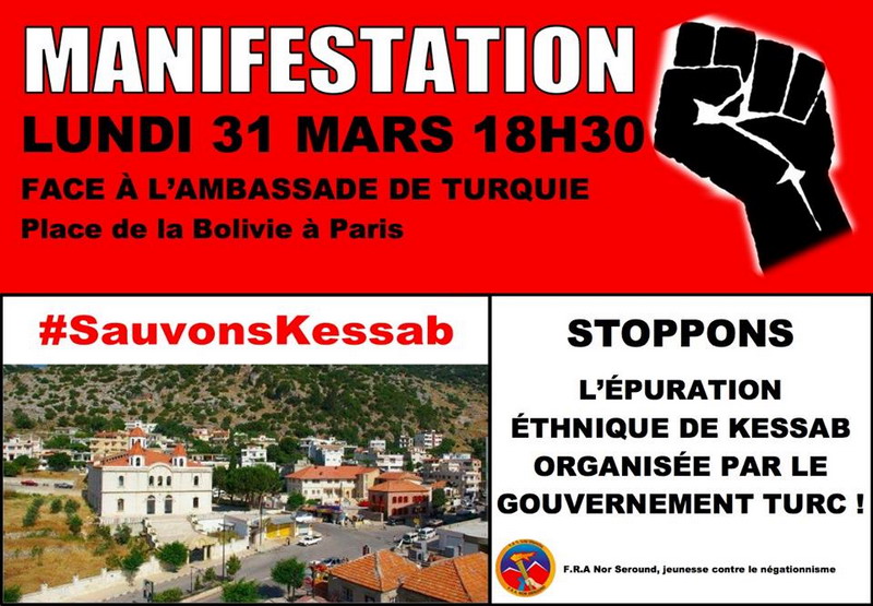 APPEL A LA MOBILISATION CONTRE L’épuration ethnique des arméniens de Kessab commanditée par Ankara