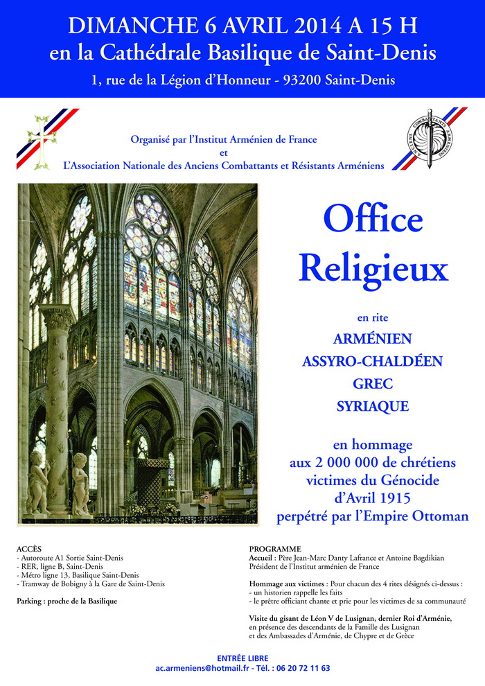 Office Religieux du dimanche 6 avril Saint-Denis