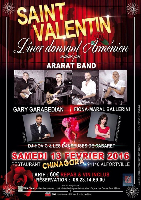 GRANDE SOIRÉE ST VALENTIN Samedi 13 Février 2016 au Restaurant Chinagora à Alfortville