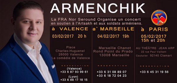 Armenchik en France les 3, 4 et 5 février 2017