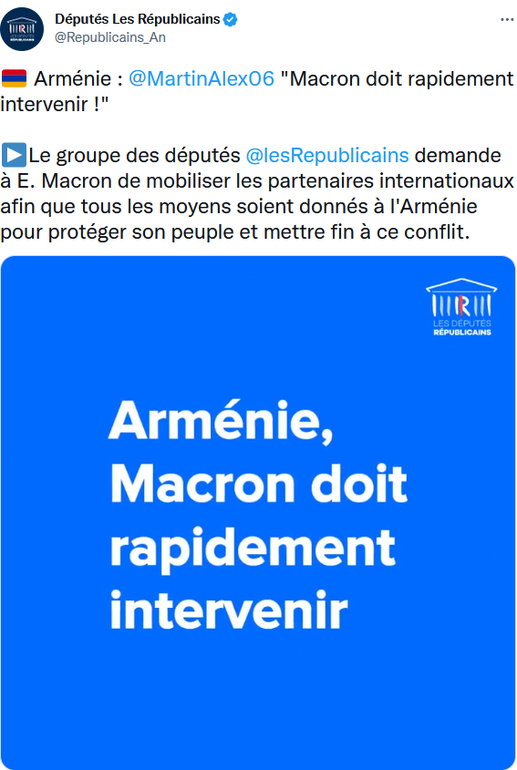 Arménie, Macron doit rapideemnt agir