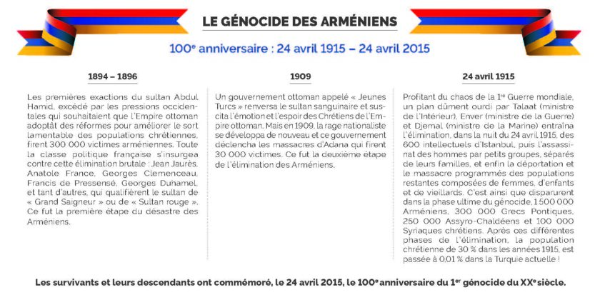 Mardi 29 Avril 2025, commémoration du génocide des arméniens à Asnières-sur-Seine à 17h30