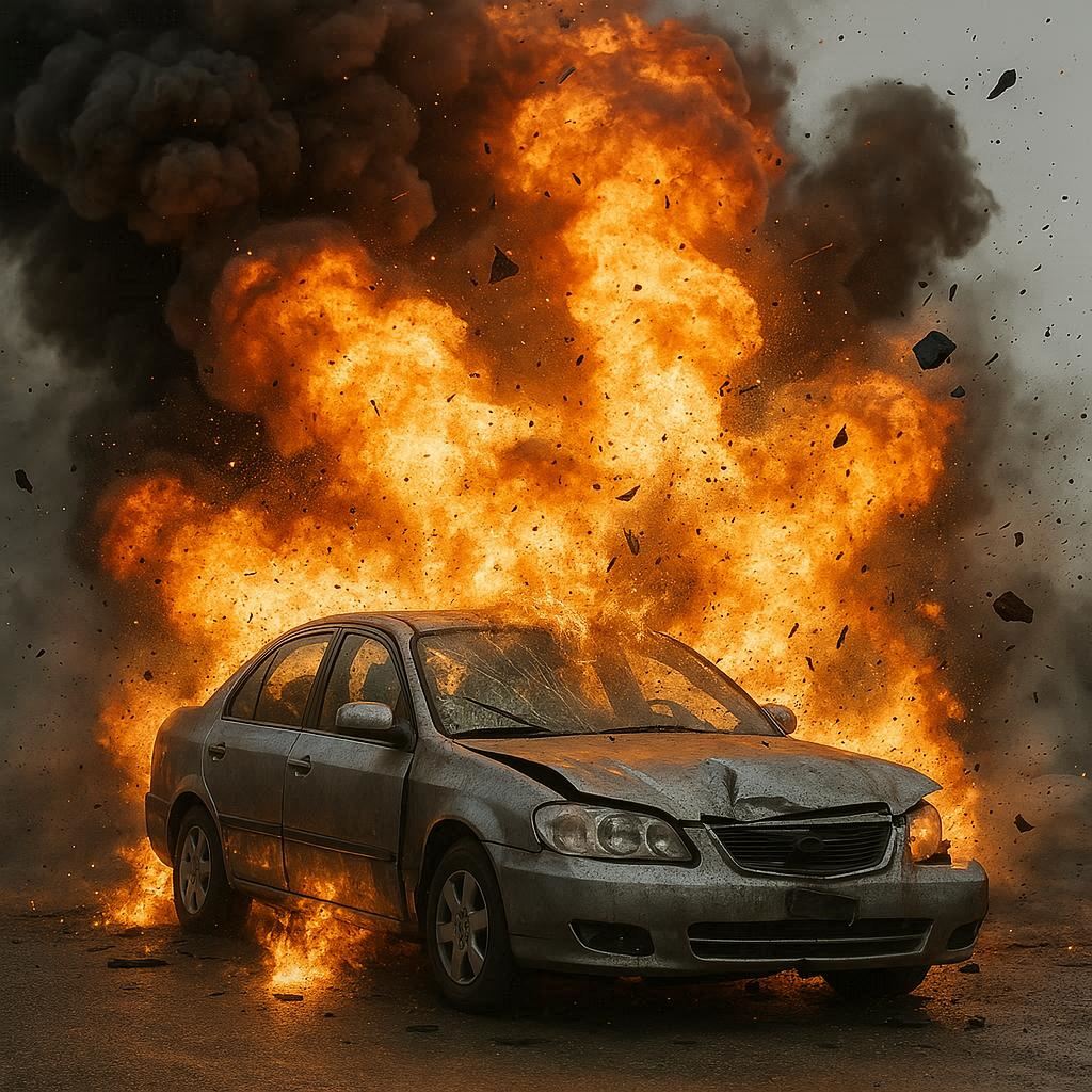 L’explosion de la voiture du journaliste Sigfrido Ranucci