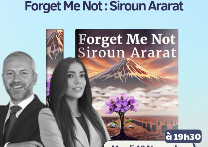 Rencontre avec Antoine Habchi qui présente son ouvrage "Forget Me Not, Siroun Ararat" à la Maison de la Culture Arménienne de Décines-Charpieu le 18 novembre 2025 à 19h30