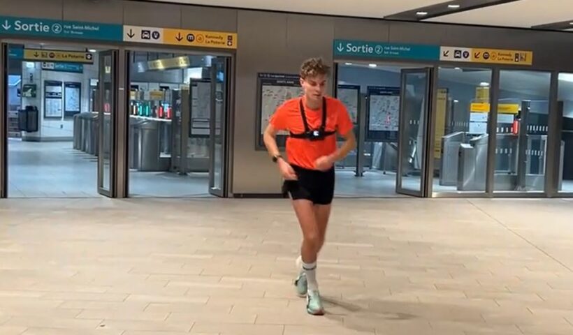 Gabriel Anger réalise un exploit : il court 900 mètres aussi vite que le métro de Rennes en 3’22’’ ce dimanche 23 novembre 2025 !