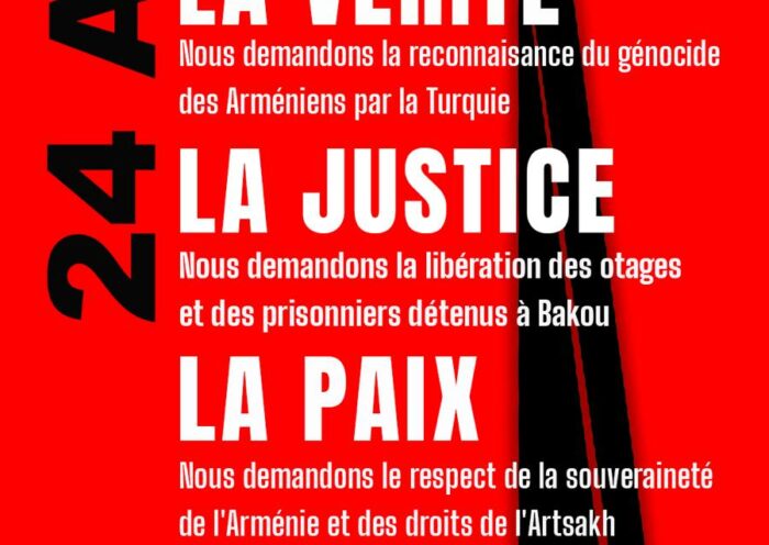 CCAF: Appel à la mobilisation pour le 111ème anniversaire du génocide des Arméniens ce vendredi 24 avril à 18h00, place du Canada, devant la statue Komitas