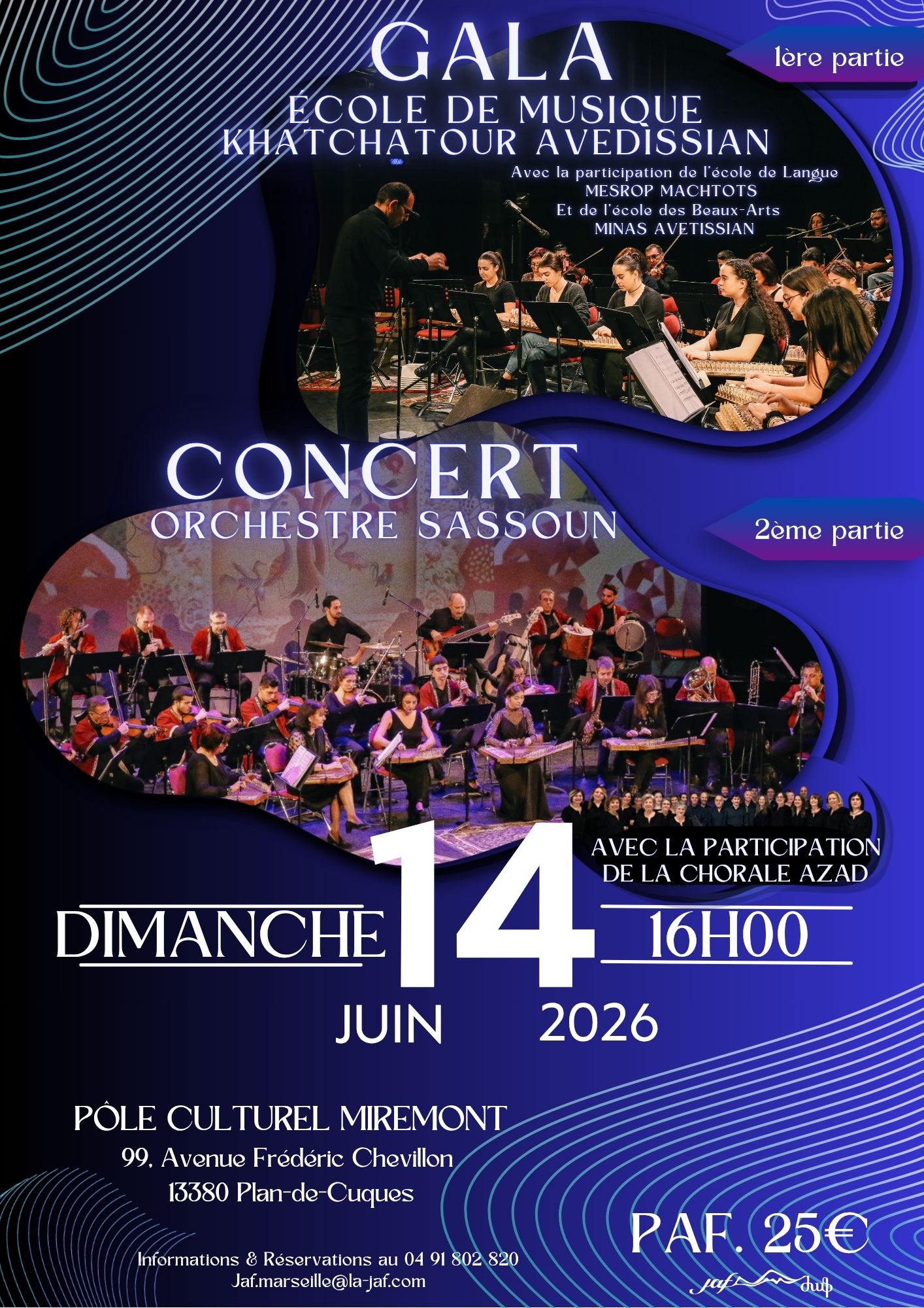 Gala des écoles de Musique, de Langue, des Beaux-Arts de l'orchestre Sassoun avec la Participation de la Chorale Azad