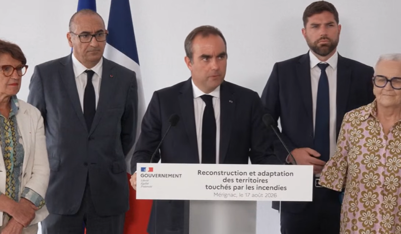 Le Premier Ministre, Sébastien Lecornu, annonce une aide de 10 millions d'euros pour la Gironde après le mégafeu dévastateur du mois de juillet dernier ce 17 août 2026