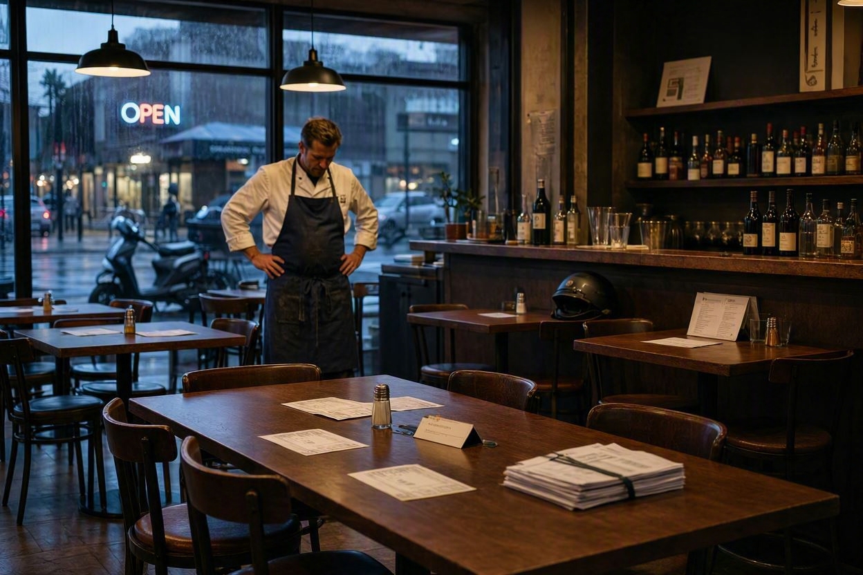Crise dans la restauration : plus de 4 900 établissements en défaillance depuis le début de l'année 2026, une hausse de 7 % par rapport à 2025, l'été caniculaire n'ayant pas inversé la tendance